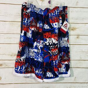 Reebok Boy's Graffiti Short Blue Size XXL /18 with Zippered Pockets